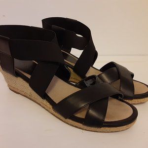 Women’s Merona Black Wedge Sandals Espadril Size 5.5